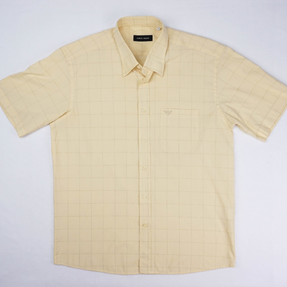 Giorgio Armani Mens Short Sleeve Dress Shirt
